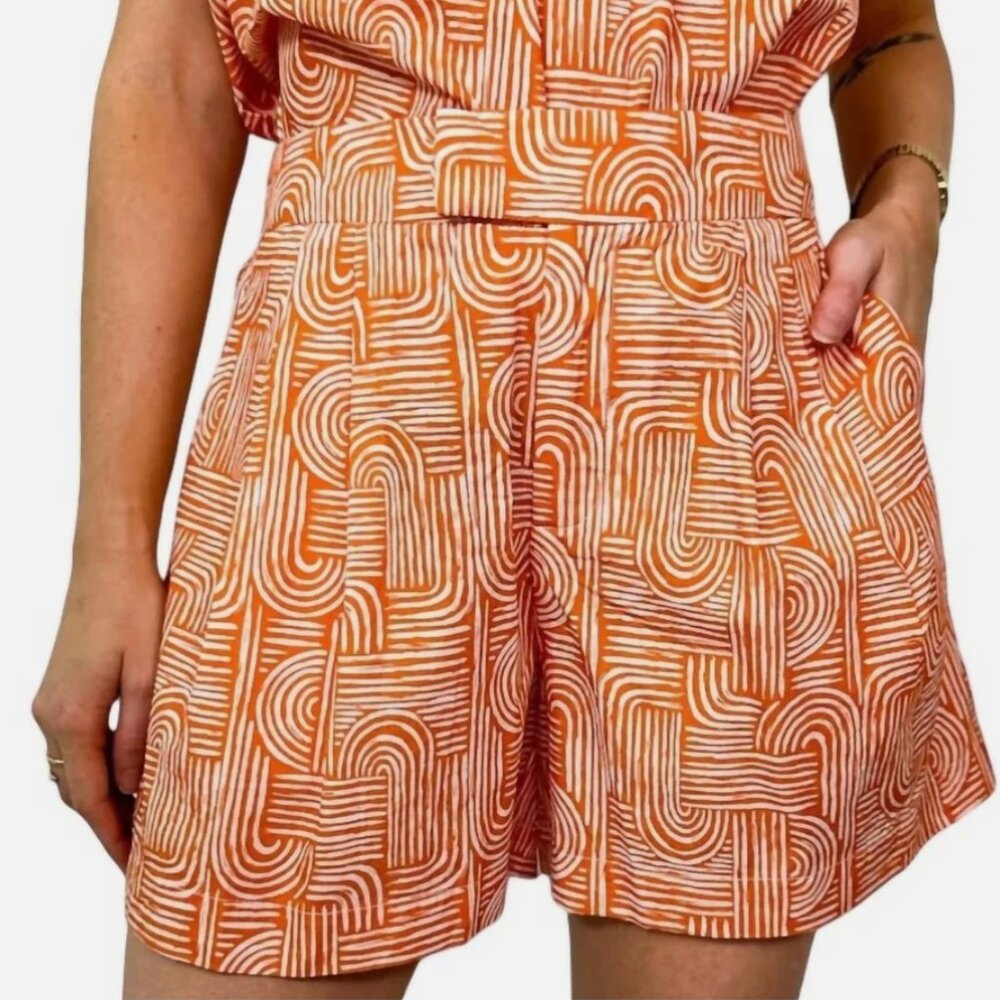 Never A Wallflower Willa Shorts in Burnt Orange Swirl